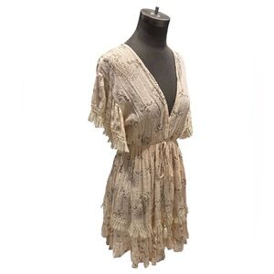 Zury Embroidered Tassel Mini Dress Free Size